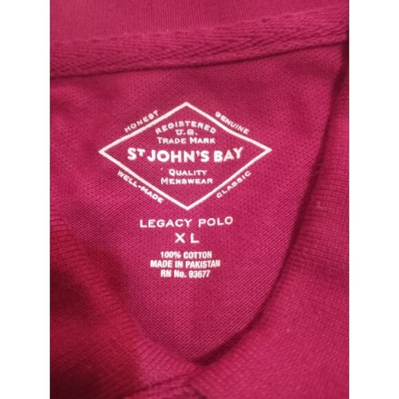New St. John's Bay Mens Shirt XL Red Short Sleeve Polo New with Tags Legacy Polo - Picture 8 of 11